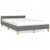 Estructura de cama con cabecero de tela gris oscuro 120x200 cm 2