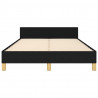 Estructura de cama con cabecero de tela negro 120x200 cm 5
