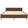 Estructura de cama con cabecero de tela marrón oscuro 120x200cm 5