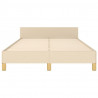 Estructura de cama con cabecero de tela color crema 120x200 cm 5