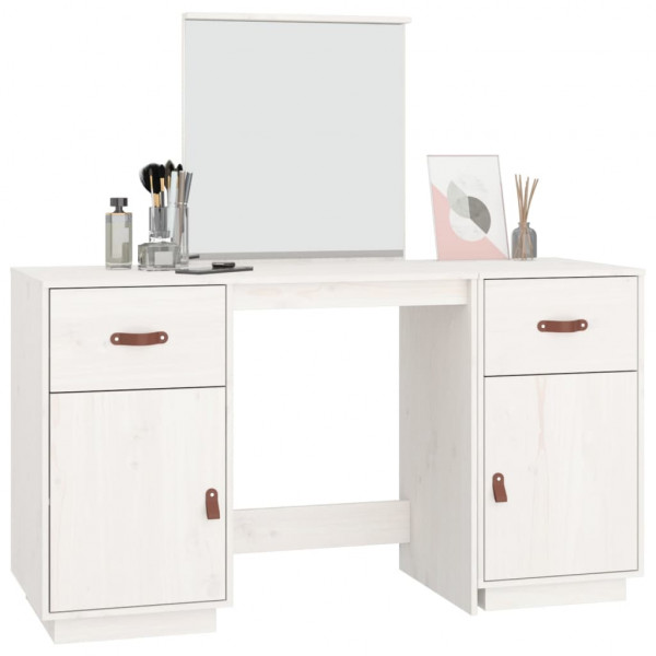 Tocador con espejo madera maciza de pino blanco D