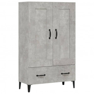 Aparador de madera contrachapada gris hormigón 70x31x115 cm H