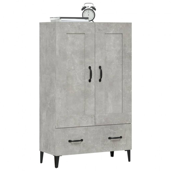 Aparador de madera contrachapada gris hormigón 70x31x115 cm M 5