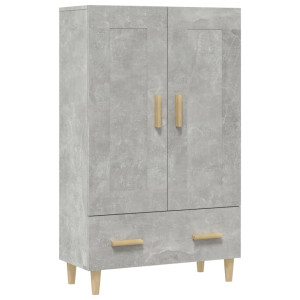 Aparador de madera contrachapada gris hormigón 70x31x115 cm H