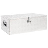 Caja de almacenaje de aluminio plateado 90x47x33.5 cm 1