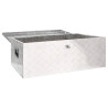 Caja de almacenaje de aluminio plateado 100x55x37 cm 5