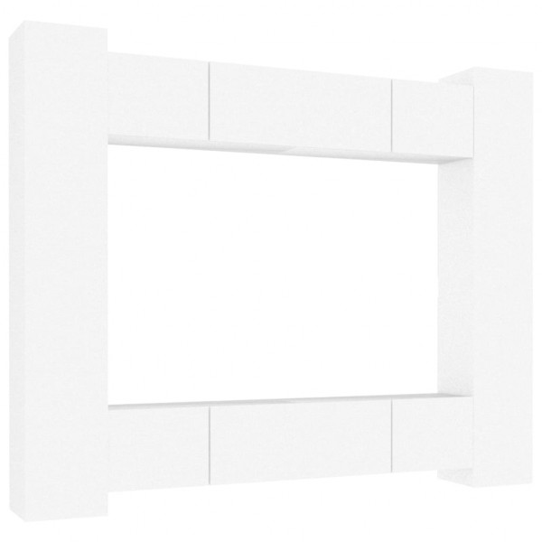 Conjunto móveis de TV 8 pcs madeira processada branco M 2