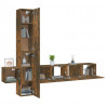 Set de muebles de TV 5 pzas madera contrachapada roble ahumado 4