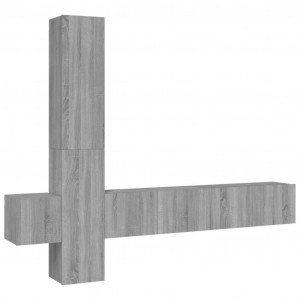 Set de muebles para TV 5 pzas madera contrachapada gris Sonoma H