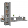 Set de muebles para TV 5 pzas madera contrachapada gris Sonoma 4