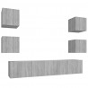 Set de muebles para TV 6 pzas madera contrachapada gris Sonoma 2