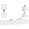 Set de muebles para TV 6 piezas madera contrachapada blanco 4