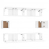 Set de muebles para TV 6 piezas madera contrachapada blanco 5