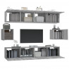 Set de muebles para TV 6 pzas madera contrachapada gris Sonoma 4