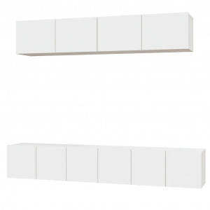 Set de muebles para TV 5 piezas madera contrachapada blanco H