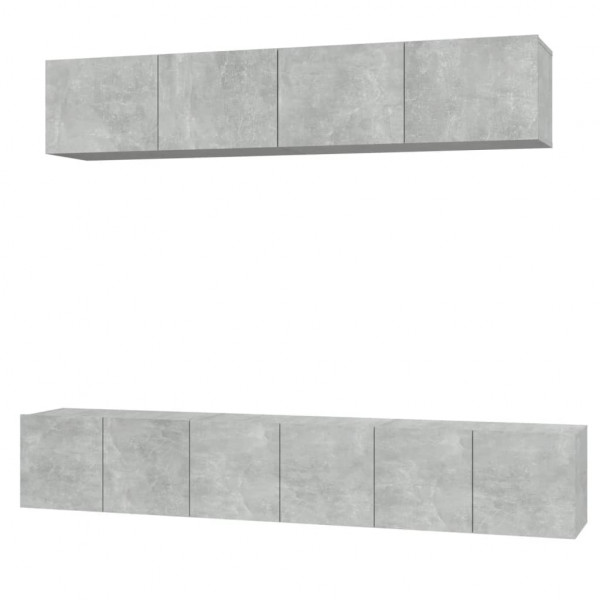 Set de muebles de TV 5 pzas madera contrachapada gris hormigón M 2