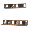Set de muebles de TV 5 pzas madera contrachapada roble ahumado 4