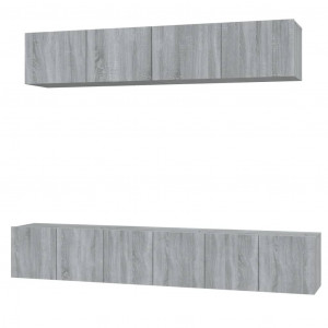 Set de muebles para TV 5 pzas madera contrachapada gris Sonoma H