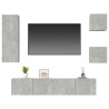 Set de muebles de TV 5 pzas madera contrachapada gris hormigón 4