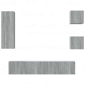 Set de muebles para TV 5 pzas madera contrachapada gris Sonoma H