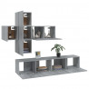 Set de muebles de TV 7 pzas madera contrachapada gris sonoma 4