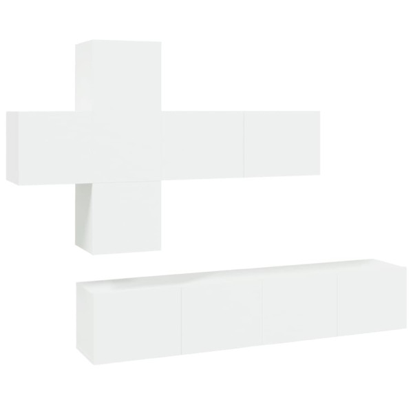 Conjunto móveis de TV 7 pcs madeira processada branco M 2