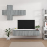 Set de muebles para TV 7 pzas madera contrachapada gris Sonoma 1