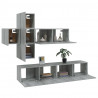 Set de muebles para TV 7 pzas madera contrachapada gris Sonoma 4