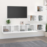 Mueble de pared para TV madera contrachapada blanco 3
