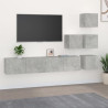 Mueble de pared de TV madera contrachapada gris hormigón 1