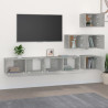 Mueble de pared de TV madera contrachapada gris hormigón 3