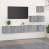 Mueble de pared para TV madera contrachapada gris sonoma 1