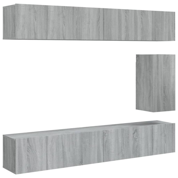 Set de muebles para TV 7 pzas madera contrachapada gris Sonoma M 2