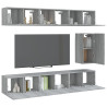 Set de muebles para TV 7 pzas madera contrachapada gris Sonoma 3