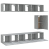 Set de muebles para TV 7 pzas madera contrachapada gris Sonoma 4
