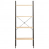 Estante de pé 4 prateleiras 56x35x140 cm castanho-claro e preto 3