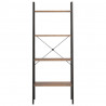 Estante de pé 4 prateleiras 56x35x140 cm castanho-escuro/preto 3