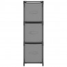 Armario almacenaje de acero con 3 cajones tela gris 34x34x101cm 3