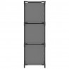 Armario almacenaje de acero con 3 cajones tela gris 34x34x101cm 4