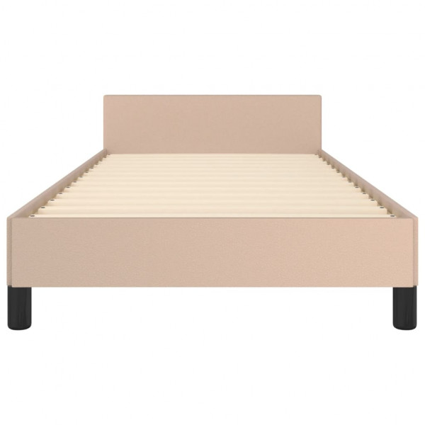 Estructura de cama cabecero cuero sintético capuchino 80x200cm M 5
