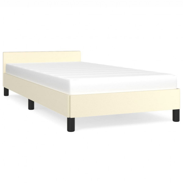 Estrutura cama c/ cabeceira sem colchão 90x190 cm creme M 2