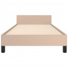Estructura de cama cabecero cuero sintético capuchino 90x190 cm 5