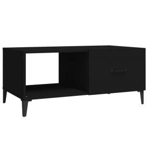 Mesa de centro madera contrachapada negro 90x50x40 cm H