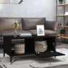 Mesa de centro madera contrachapada negro 90x50x40 cm 3