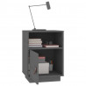 Mesitas de noche 2 uds madera maciza de pino gris 40x34x55 cm 5
