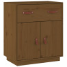 Aparador de madera maciza de pino marrón miel 65.5x40x75 cm 2