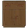 Aparador de madera maciza de pino marrón miel 65.5x40x75 cm 3