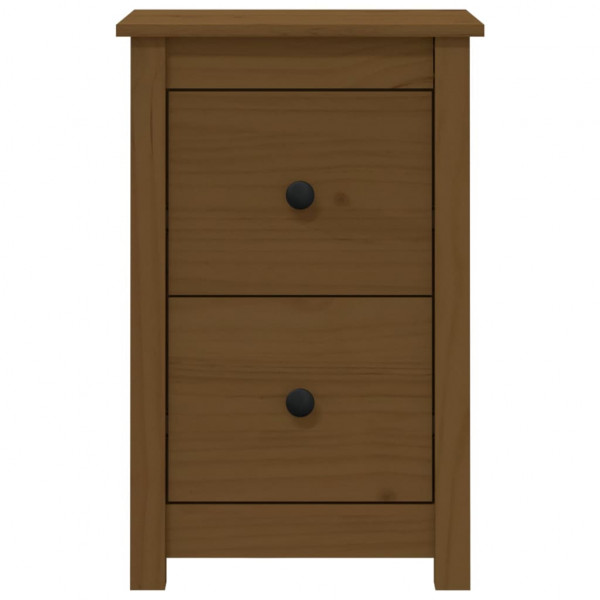 Mesita de noche madera maciza de pino marrón miel 40x35x61.5 cm M 3