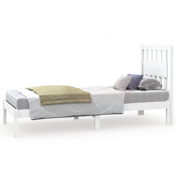 Estructura de cama madera maciza de pino blanco 75x190 cm M 2
