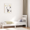 Estrutura de cama pequena solteiro 75x190cm pinho maciço branco 4